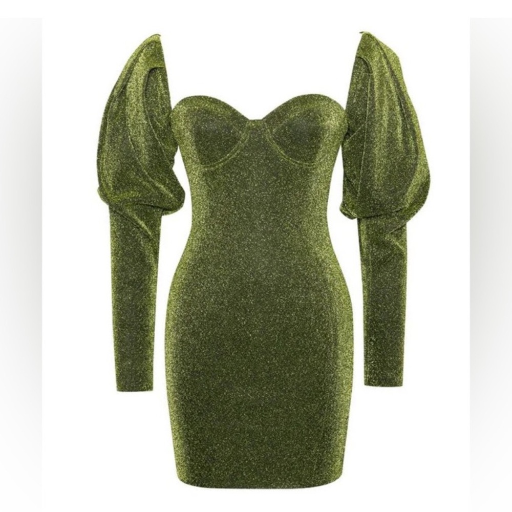 Elegant Green Glitter Dress